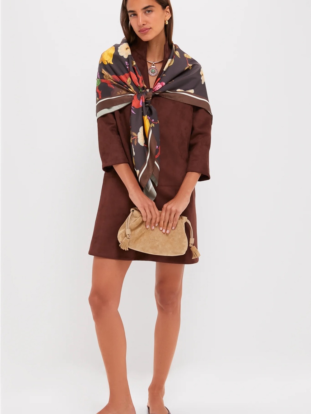 Tuckernuck Ganache Vegan Suede Clifton Dress Brown, Medium - Picture 6 of 8